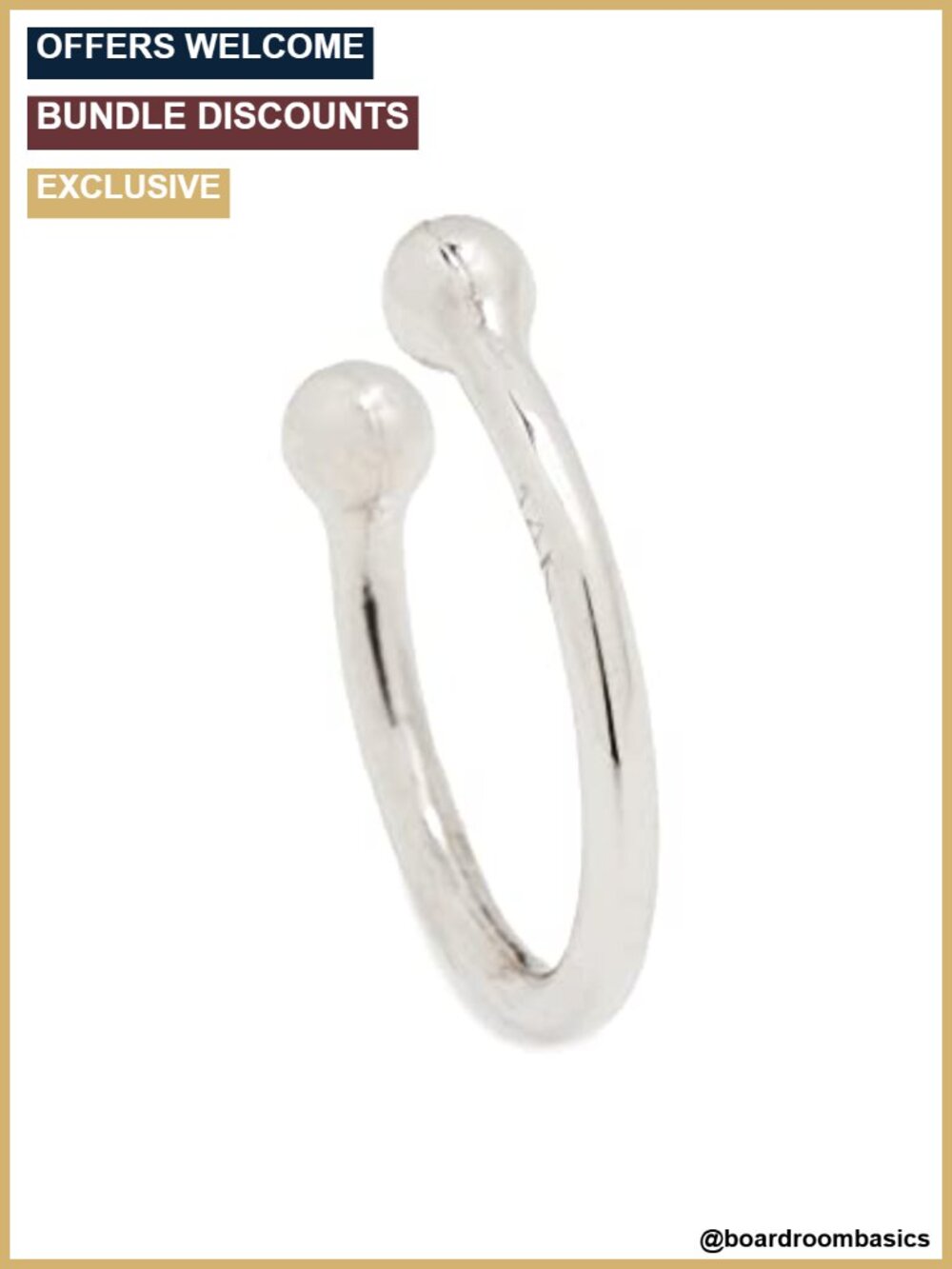 14k White Gold Ear Cuff Polished Finish